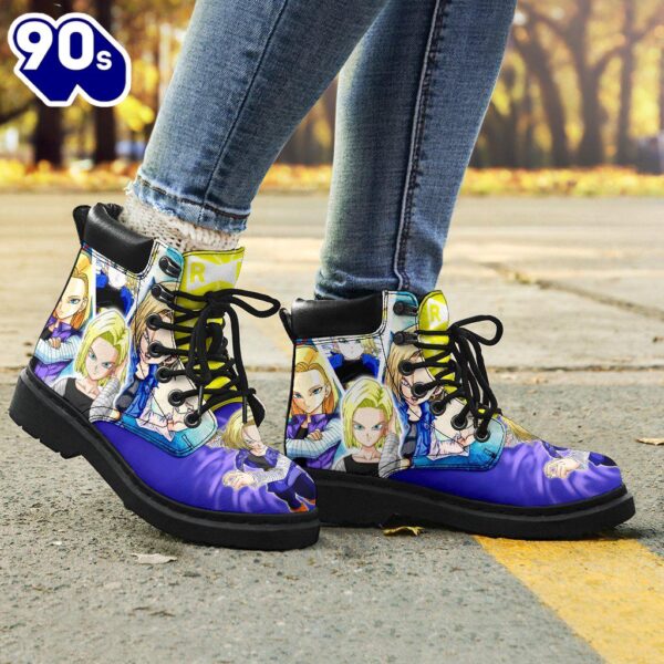 Android 18 Dragon Ball Leather Boots Shoes Anime Custom Idea