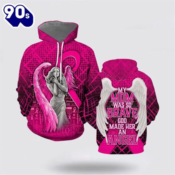 Angles Pink Breast Cancer All Over Print Hoodie