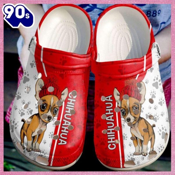 Animals Dog Christmas Chihuahua Love Red Rubber Clog Shoes Comfy Footwear