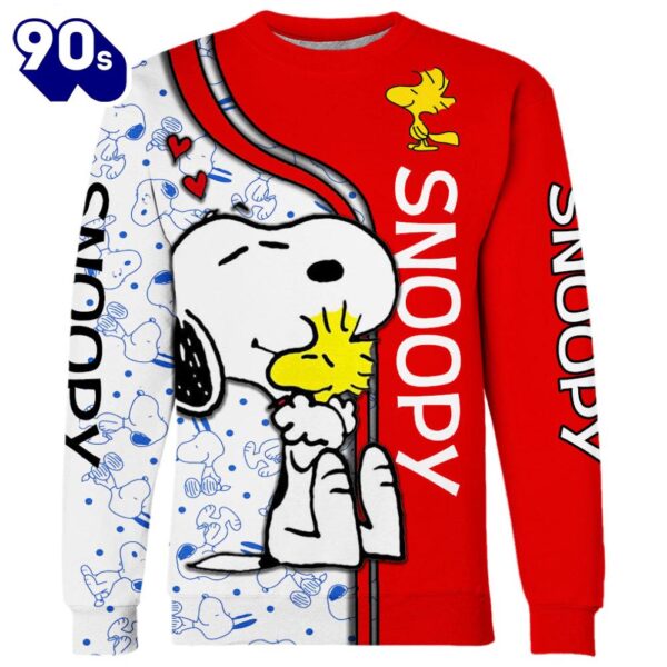 Animated Snoopy Dog Pattern Hoodie And Leggings Set