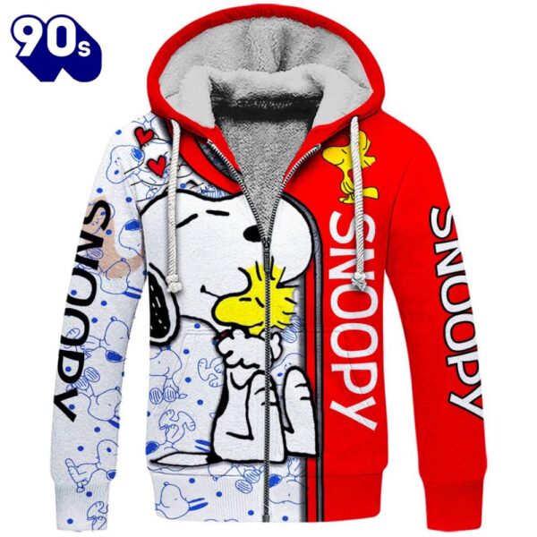 Animated Snoopy Dog Pattern Hoodie And Leggings Set