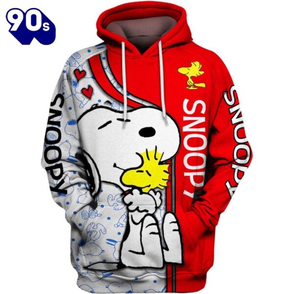 Animated Snoopy Dog Pattern Hoodie And Leggings Set