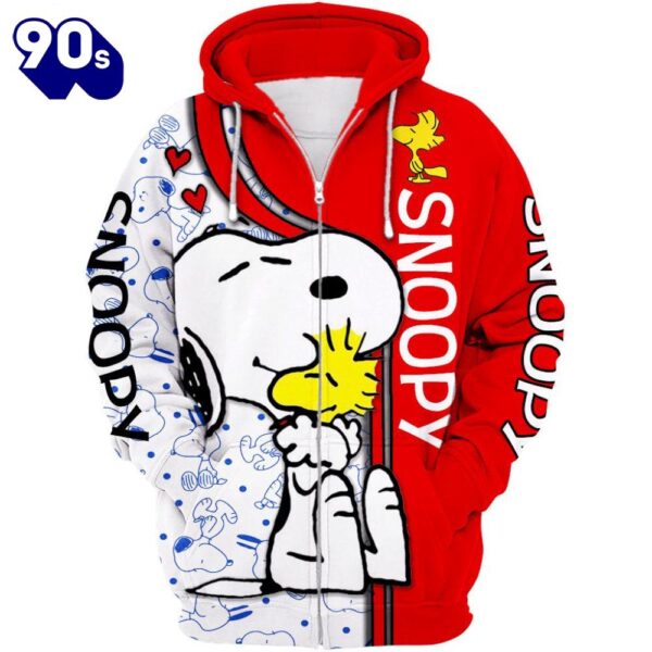 Animated Snoopy Dog Pattern Hoodie And Leggings Set