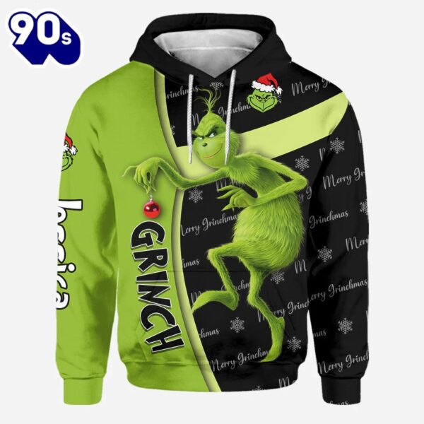 Any Name – Grinch Personalized Hoodie and Leggings