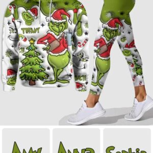 Any Name - Personalized Grinch Hoodie and Leggings