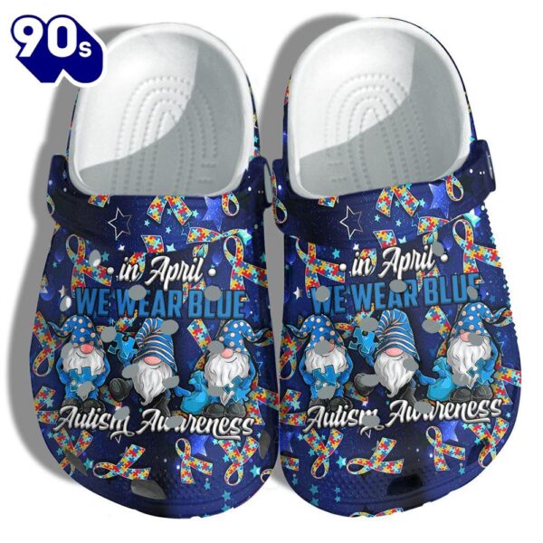 April Gnomes Autism Awareness Clogs Shoes Gifts For Birthday Christmas