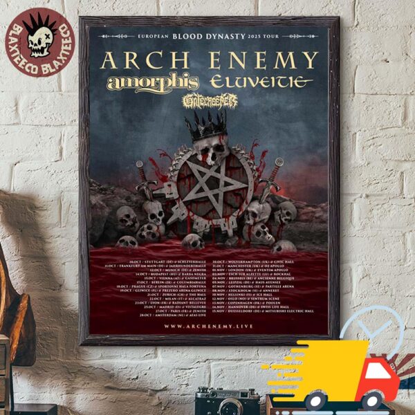 Arch Enemy European Blood Dynasty 2025 Tour Cities Dates Canvas