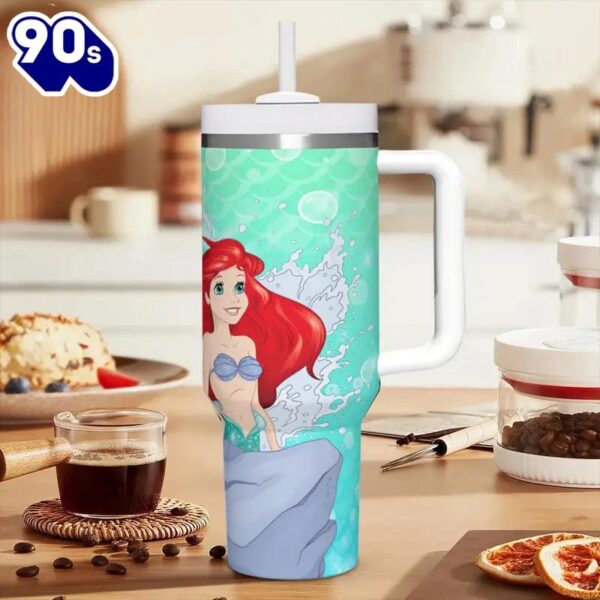 Ariel Princess 40oz Insulated Tumbler With Handle