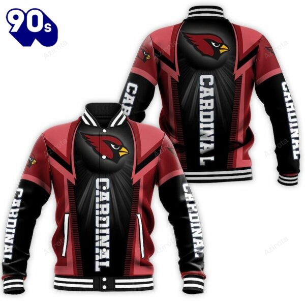 Arizona Cardinals Black Red Baseball Jacket