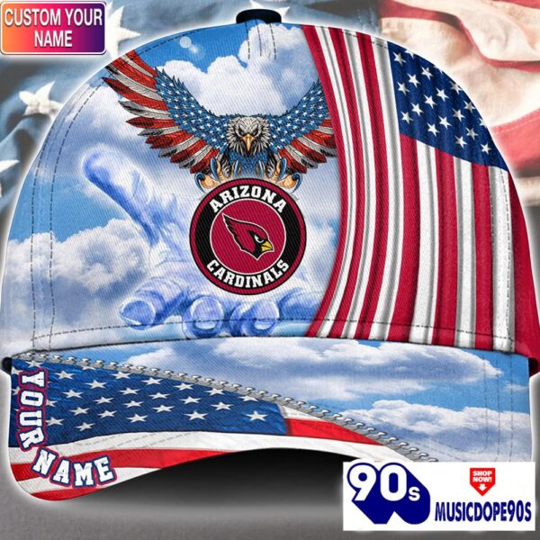 Arizona Cardinals Cap Pride US 4th Of July Cap Veterans Cap Custom Name