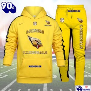 Arizona Cardinals NFL 32 Teams Personlized Golden Logo Hoodie Set