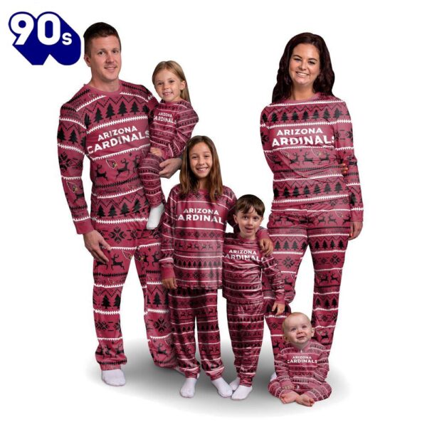 NCAA Family Pajama Sets  Arizona Cardinals NFL Patterns Essentials Christmas Holiday Family Matching Pajama Sets