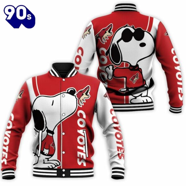 Arizona Coyotes Snoopy Lover Baseball Jacket