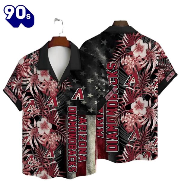 Arizona Diamondbacks Hawaiian Button Up Shirts Black Cactus Twilight