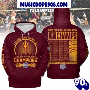 Arizona State Sun Devils 2025 Chick-Fil-A Peach Bowl Champions For Fans Hoodie