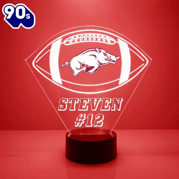 Arkansas Razorbacks Football Led Sports Fan Lamp Custom Light Gift Christmas