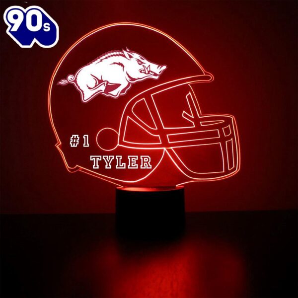 Arkansas Razorbacks Helmet Led Sports Fan Lamp Custom Light Gift Christmas