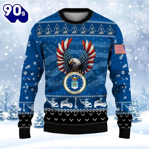 Armed Forces Air Force Veteran Military Soldier Ugly Sweater  Gift Veteran Christmas Sweater