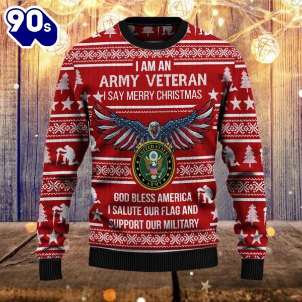 Armed Forces Army Military Vva Vietnam Veterans Day Gift For Father Dad Ugly Sweater Wool Sweater  Gift Veteran Christmas Sweater