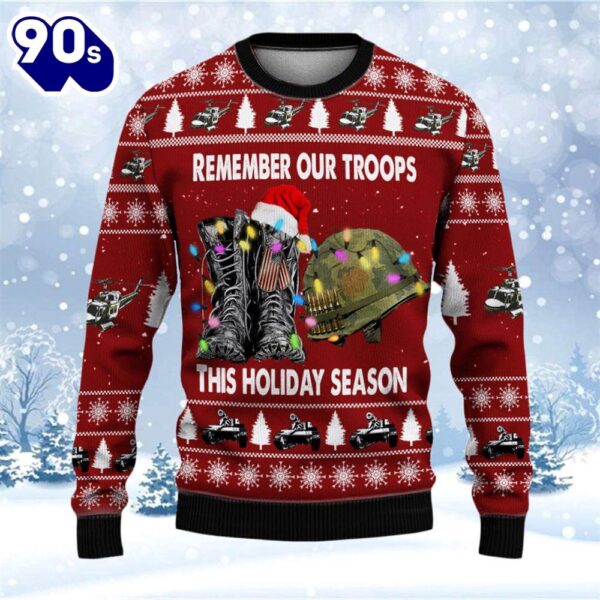 Armed Forces Army Navy Usmc Marine Air Forces Veteran Military Soldier Ugly Sweater  Gift Veteran Christmas Sweater