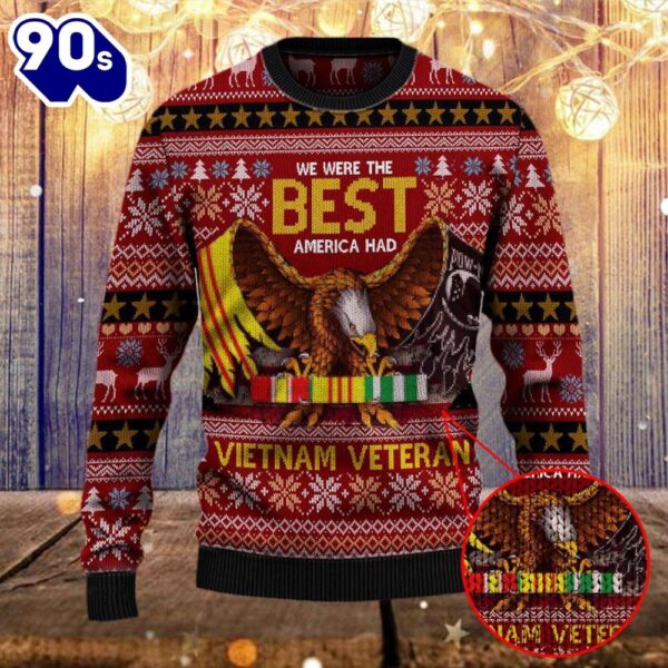 Armed Forces Army Usn Navy Usmc Marine Usaf Air Forces Uscg Coast Guard Military Vva Vietnam Veterans Day Gift For Father Dad Christmas Ugly   Gift Veteran Christmas Sweater