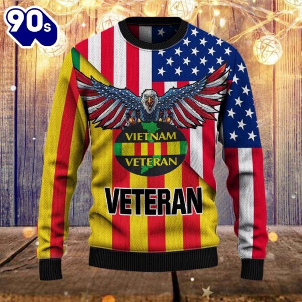 Armed Forces Army Usn Navy Usmc Marine Usaf Air Forces Uscg Coast Guard Military Vva Vietnam Veterans Day Gift For Father Dad Christmas Wool Sweater  Gift Veteran Christmas Sweater