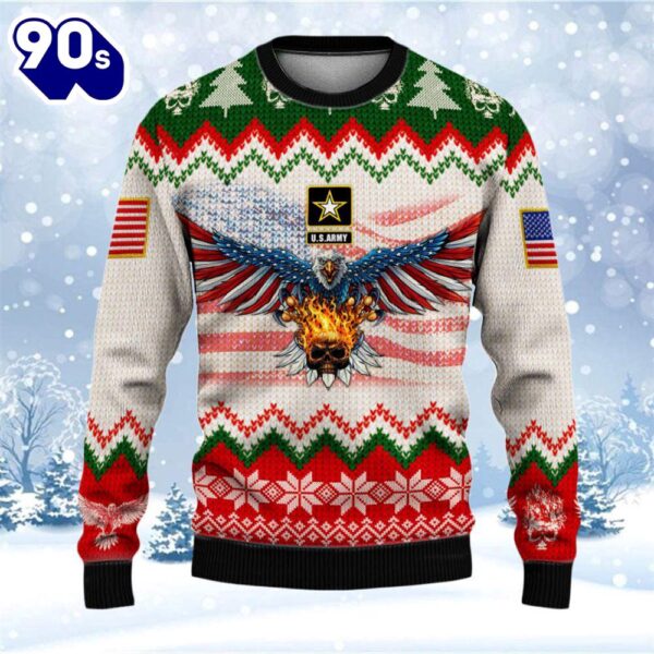 Armed Forces Army Veteran Military Soldier Ugly 3D Sweater  Gift Veteran Christmas Sweater