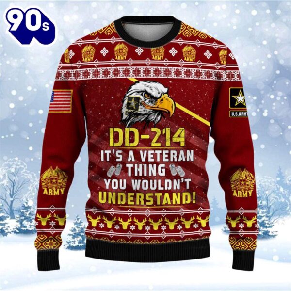 Armed Forces Army Veteran Military Soldier Ugly Sweater 3D  Gift Veteran Christmas Sweater