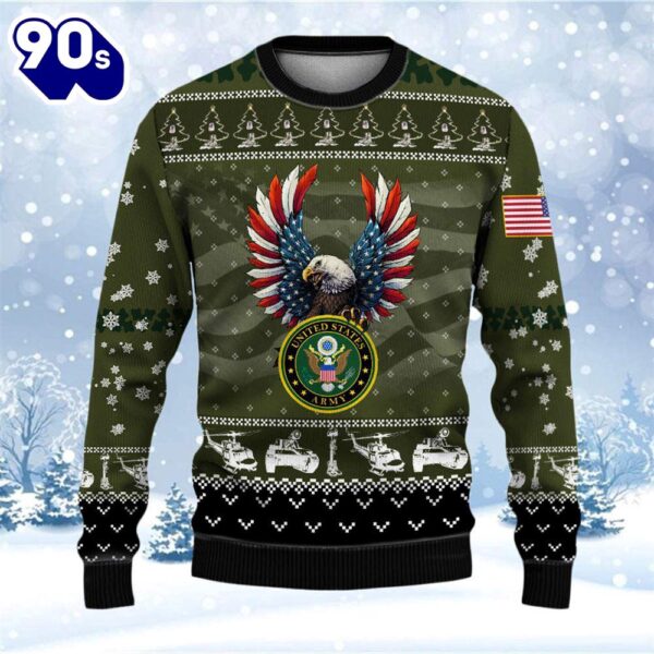 Armed Forces Army Veteran Military Soldier Ugly Sweater  Gift Veteran Christmas Sweater