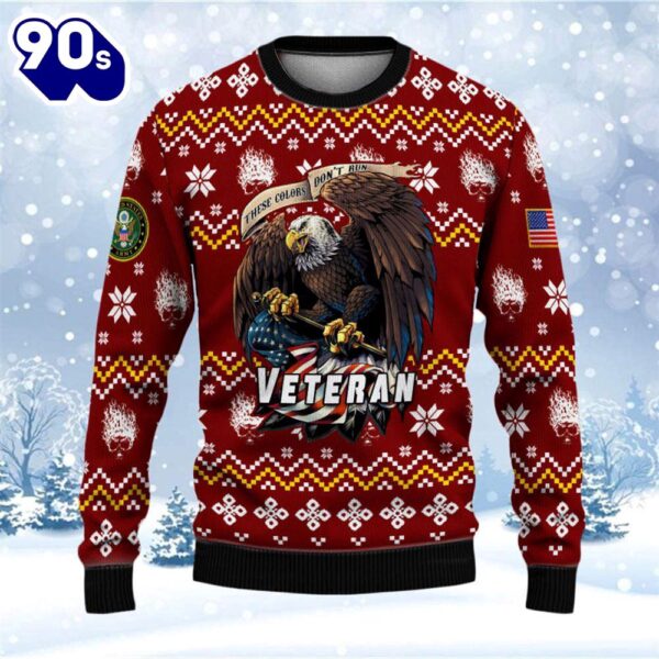 Armed Forces Army Veteran Military Sweater  Gift Veteran Christmas Sweater