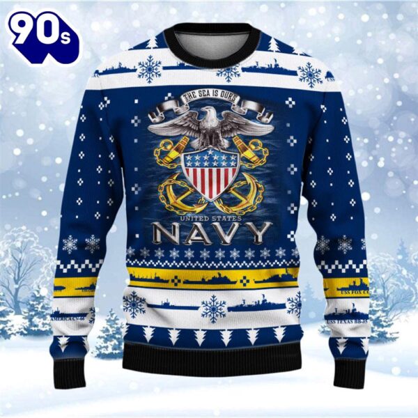 Armed Forces Navy Veteran Military Soldier Ugly   Gift Veteran Christmas Sweater