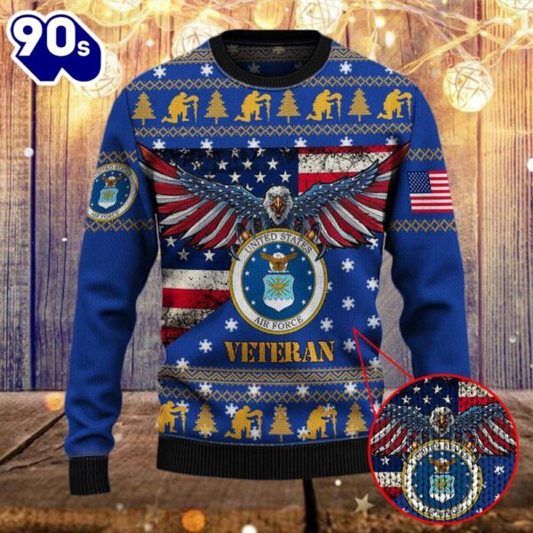 Armed Forces Usaf Air Forces Military Vva Vietnam Veterans Day For Father Dad Christmas Ugly Sweater  Gift Veteran Christmas Sweater