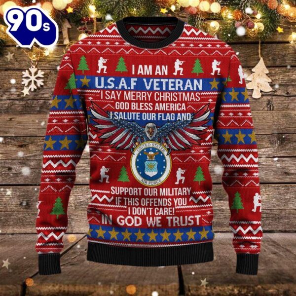 Armed Forces Usaf Air Forces Military Vva Vietnam Veterans Day Gift For Father Dad Christmas Ugly   Gift Veteran Christmas Sweater