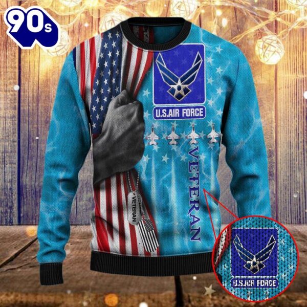 Armed Forces Usaf Air Forces Military Vva Vietnam Veterans Day Gift For Father Dad Christmas Ugly Sweater  Gift Veteran Christmas Sweater