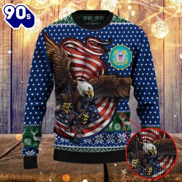 Armed Forces Uscg Coast Guard Military Vva Vietnam Veterans Day Gift For Father Christmas Ugly Sweater  Gift Veteran Christmas Sweater