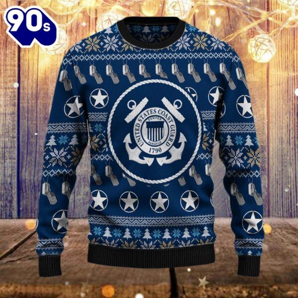 Armed Forces Uscg Coast Guard Military Vva Vietnam Veterans Day Gift For Father Dad Christmas Ugly   Gift Veteran Christmas Sweater