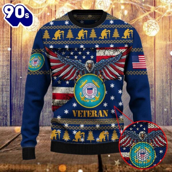 Armed Forces Uscg Coast Guard Military Vva Vietnam Veterans Day Gift For Father Dad Christmas Ugly Sweater  Gift Veteran Christmas Sweater