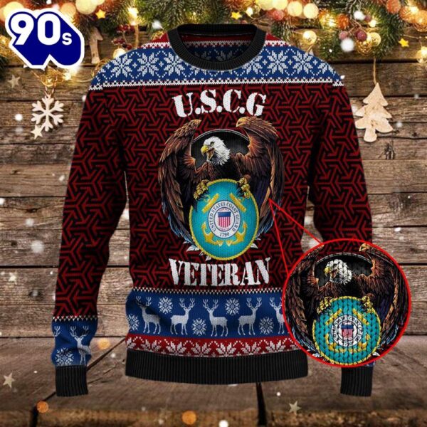 Armed Forces Uscg Coast Guard Military Vva Vietnam Veterans Day Gift For Father Dad Christmas Ugly Xmas Sweater  Gift Veteran Christmas Sweater