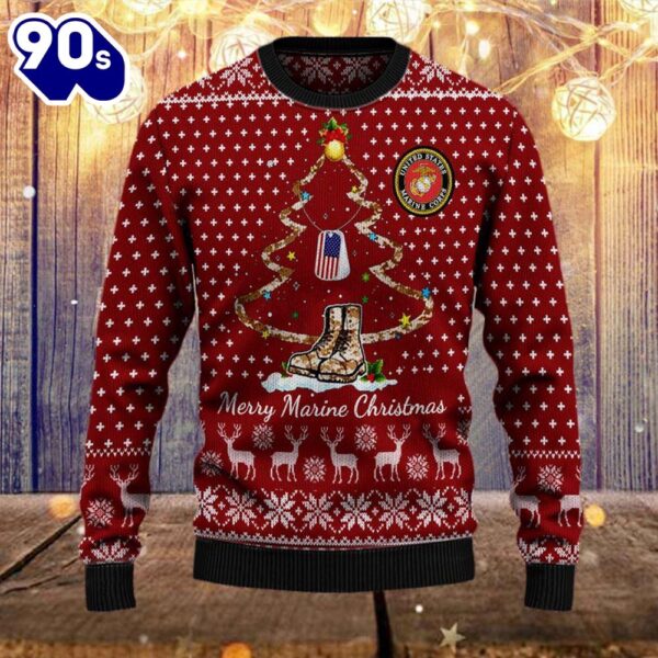 Armed Forces Usmc Marine Military Vva Vietnam Veterans Day Gift For Father  Ugly Sweater  Gift Veteran Christmas Sweater