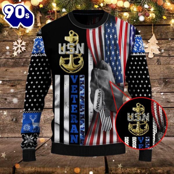 Armed Forces Usn Navy Military Vva Vietnam Veterans Day Christmas Ugly Sweaters  Gift Veteran Christmas Sweater