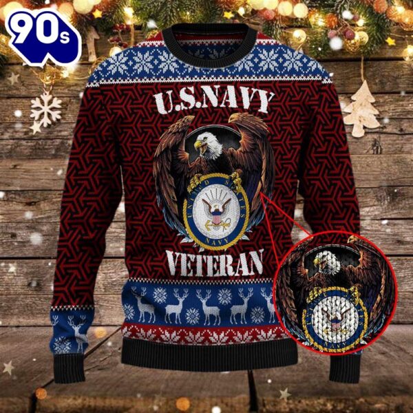 Armed Forces Usn Navy Military Vva Vietnam Veterans Day Gift For Christmas Ugly Sweater  Gift Veteran Christmas Sweater