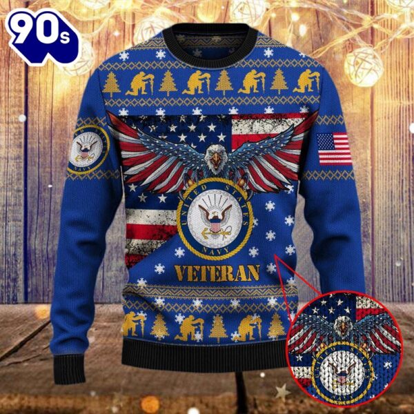 Armed Forces Usn Navy Military Vva Vietnam Veterans Day Gift For Father Dad Christmas Ugly   Gift Veteran Christmas Sweater