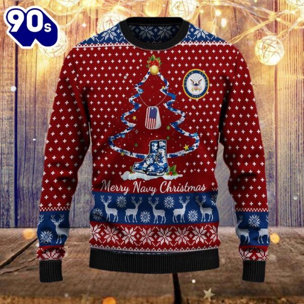 Armed Forces Usn Navy Military Vva Vietnam Veterans Day Gift For Father Dad Christmas Ugly Sweater  Gift Veteran Christmas Sweater