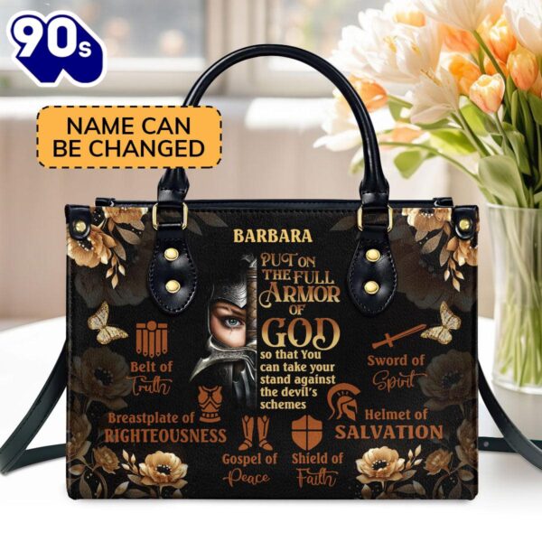 Armor Of God Custom Name Leather Handbags For Women, Christian Bags  Gift For Women Christmas