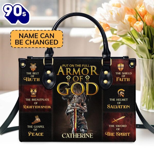 Armor Of God Women Warrior Custom Name Leather Handbags For Women, Christian Bags  Gift For Women Christmas