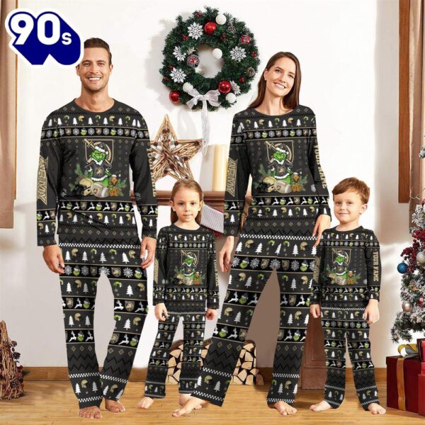 Army Black Knights NCAA Custom Name Grinch Christmas And Sport Team Pajama Set  Gift Christmas