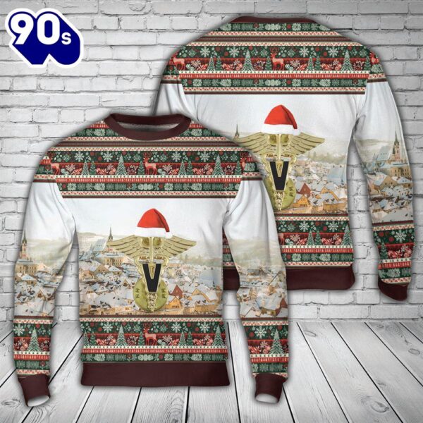 Army Military Veterinary Corps Branch Insignia Christmas Sweater