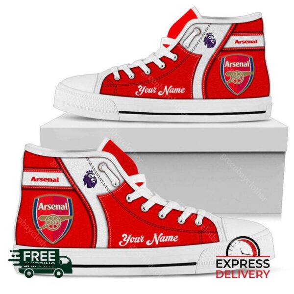 Arsenal F.C. Personalzied High Top Canvas Shoes