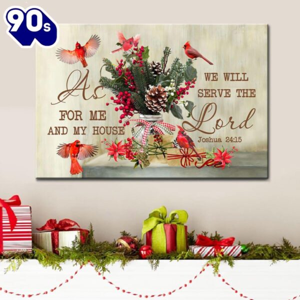 As For Me And My House Joshua 2415 Christmas Canvas Wall Art