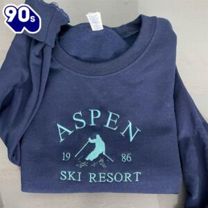 Aspen Ski Resort Embroidered Sweatshirt…